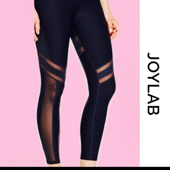 Joylab Black Mesh Panel Leggings High 